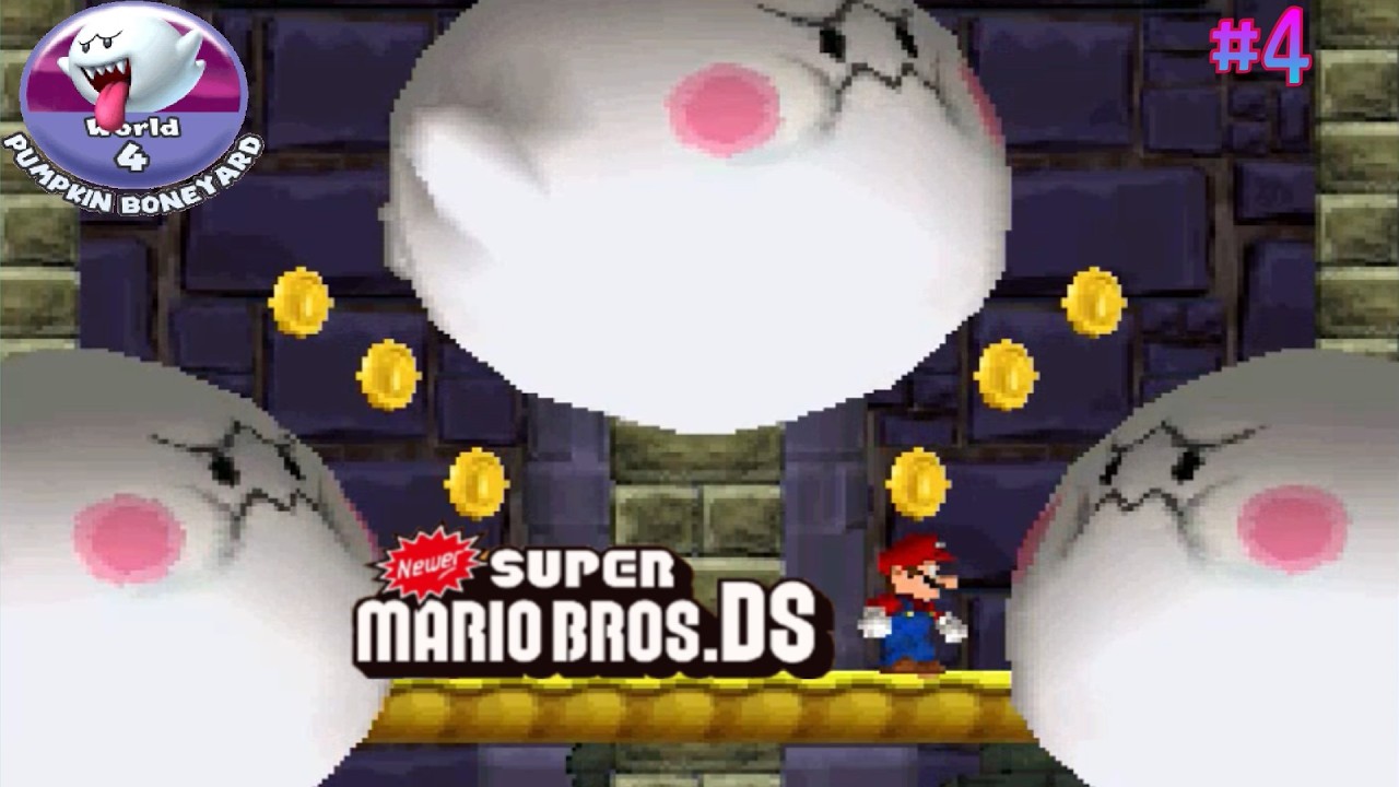 NEWER Super Mario Bros. DS (no commentary) I #World 4.1 -♜ PUMPKiN BONEYARD