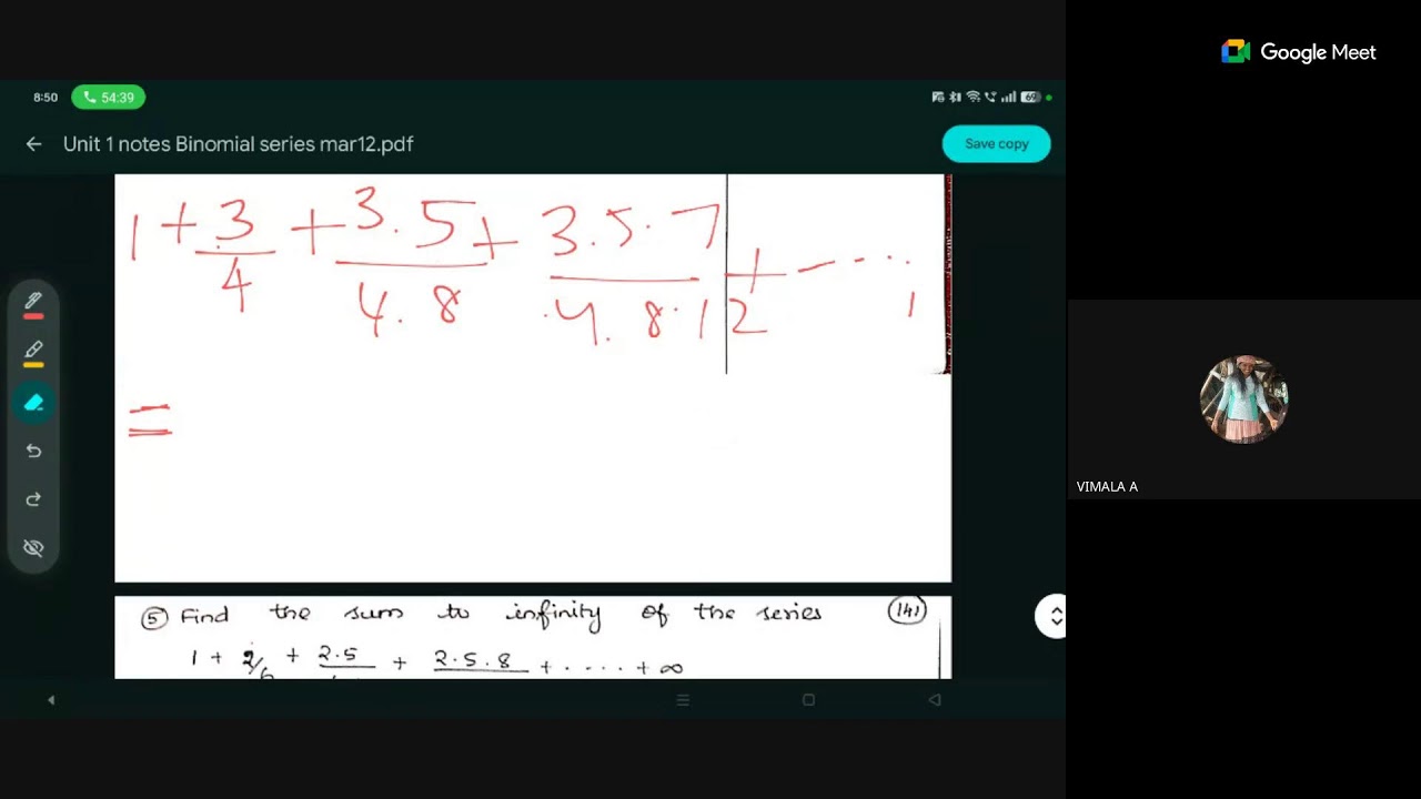 Unit : 1:  Algebra and trigonometry : Binomial series- UG TRB Maths 2