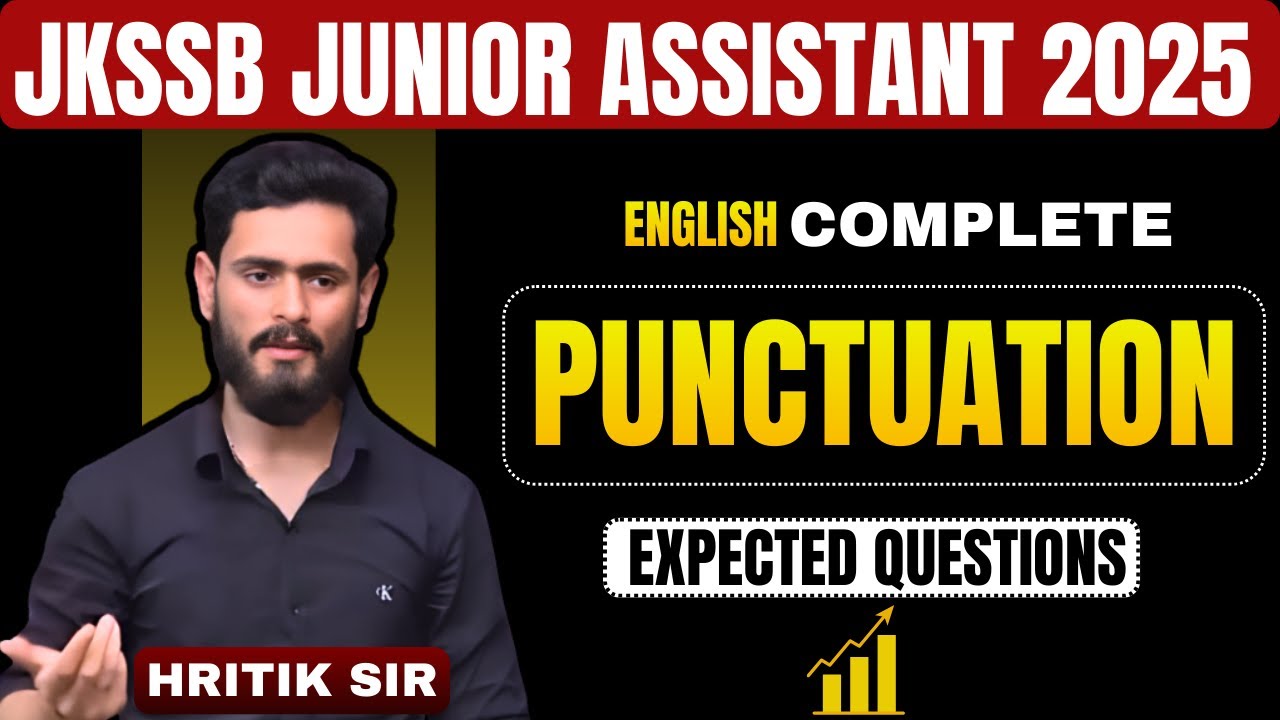 JKSSB Junior Assistant 2025 | PUNCTUATIONS | Expected Questions | English with Hritik sir
