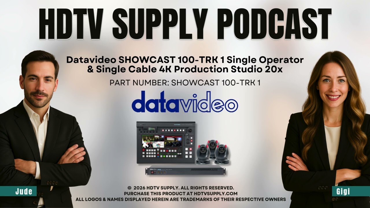 Datavideo SHOWCAST 100-TRK 1 Single Operator & Single Cable 4K Production Studio 20x