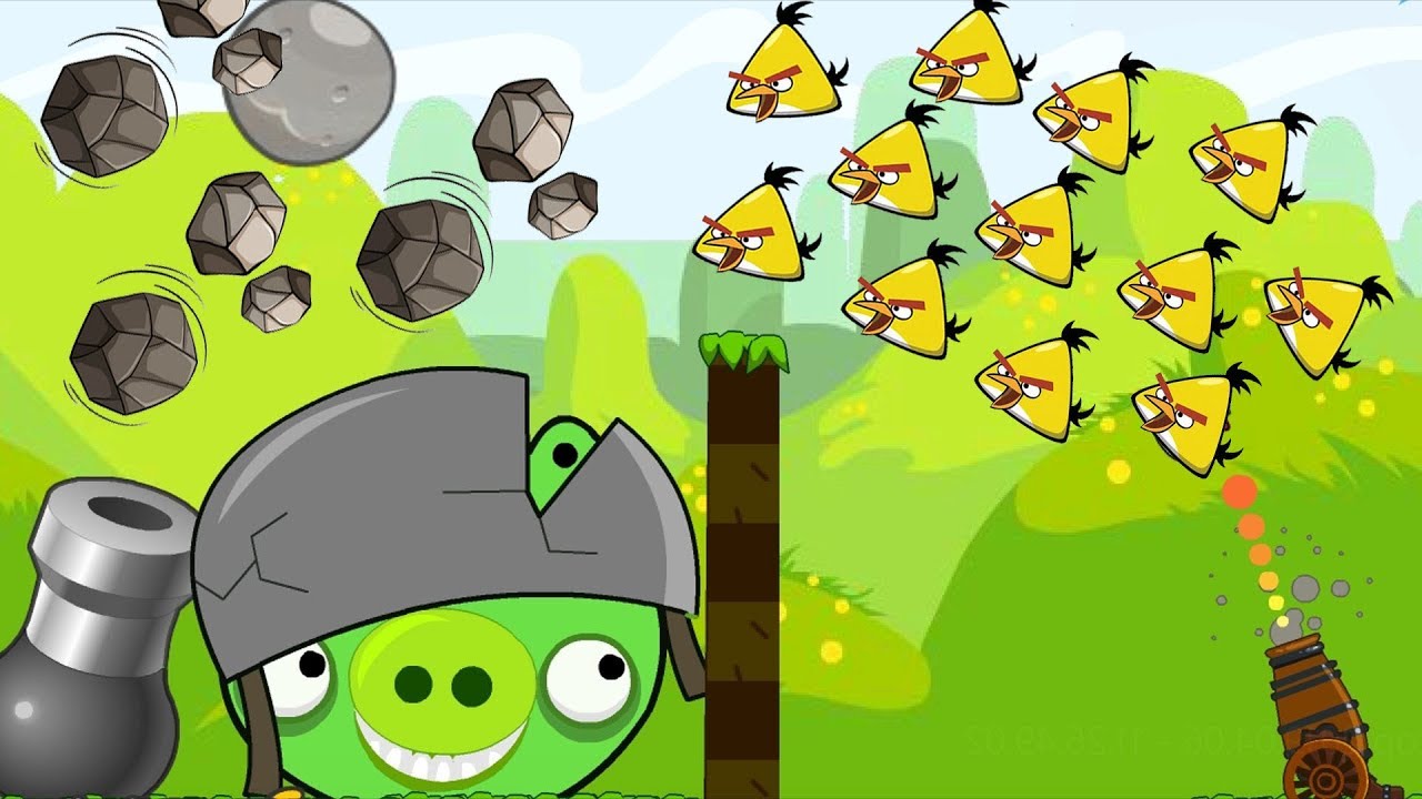 Angry Birds Collection Hacked 2 - OVERDRIVE SHOOT 100 CHUCK TO HIT GIANT BOSS AND STONE!