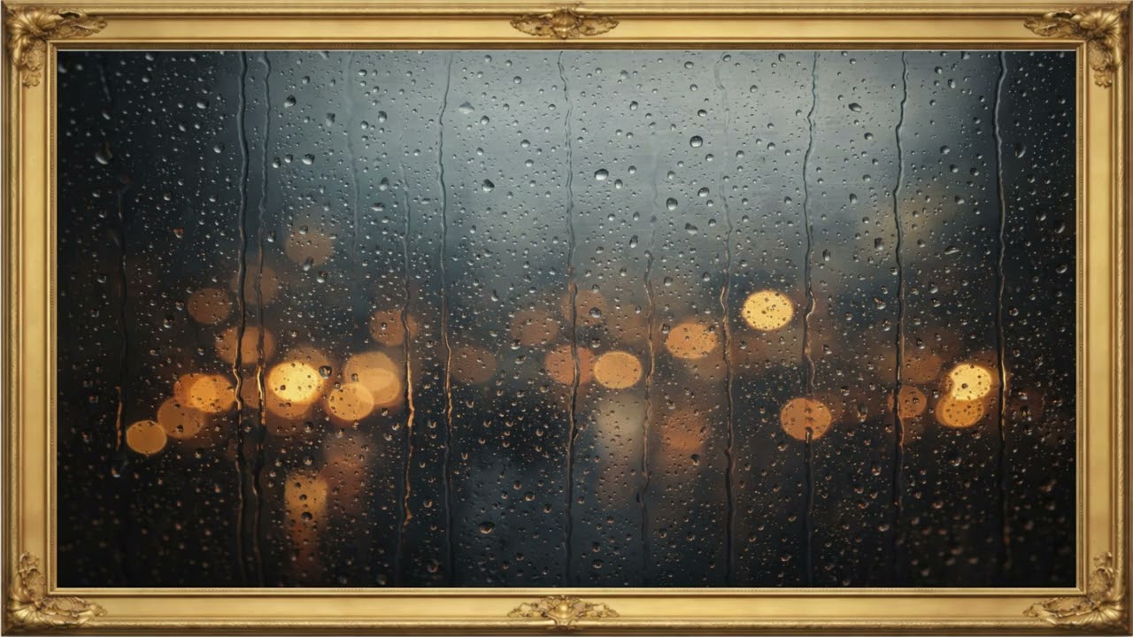 Rain on Window Ambience | Relaxing Rain Sounds & Calm Music | Timeless Frames