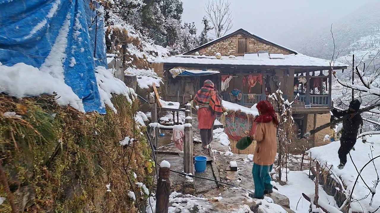 Trapped by Snow in a Remote Nepali Village  | Real Rural Life
