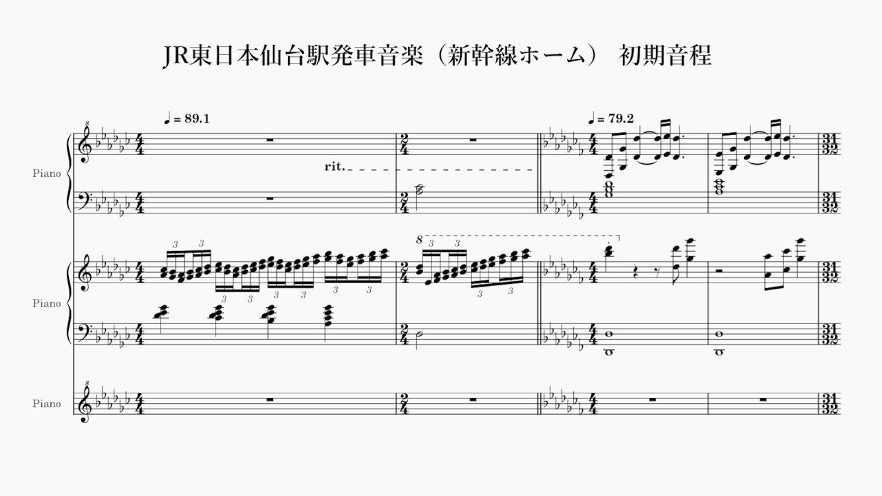 【ピアノアレンジ】発車メロディ「JR東日本仙台駅発車音楽」