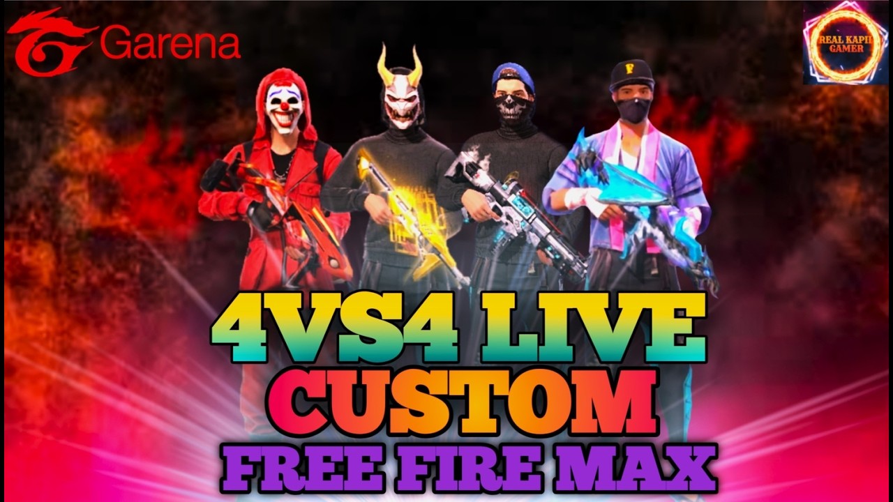 4VS4 CUSTOM  IN FREE FIRE MAX LIVE || REAL KAPIL GAMER 🔥#freefire  #livestream #shorts