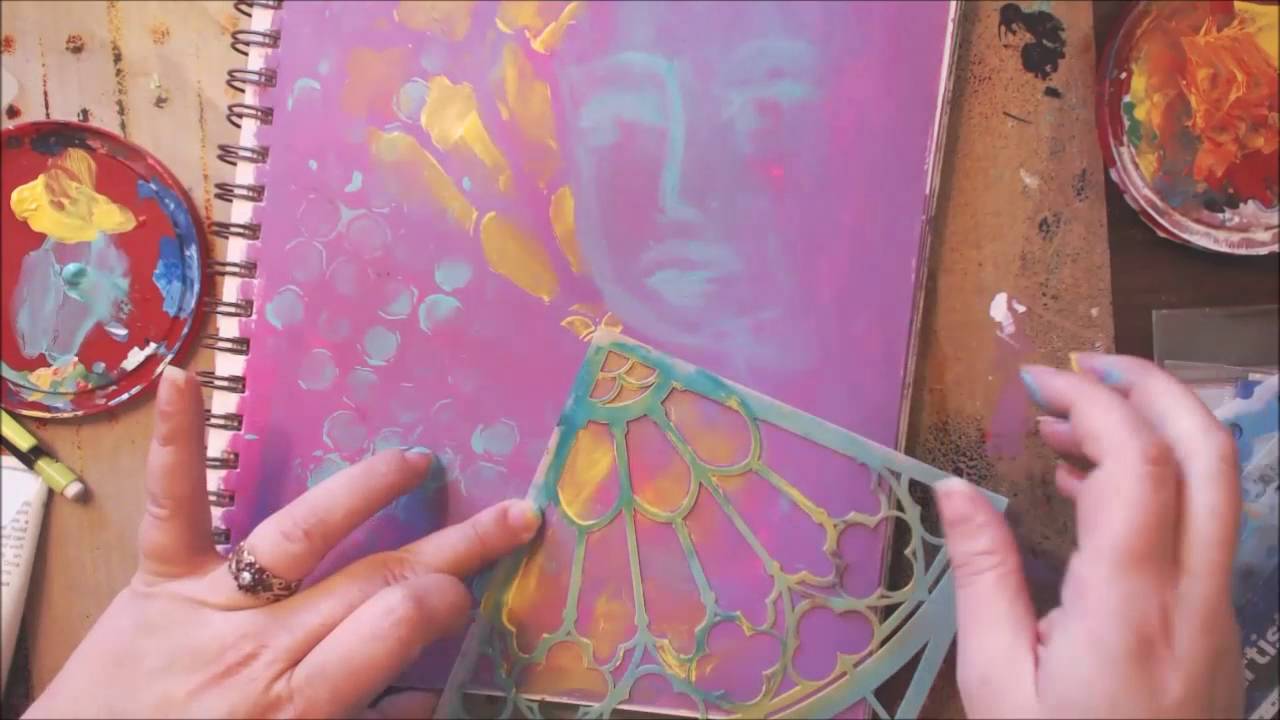 I'm perfect - Art Journal entry - featuring Artistcellar stencils