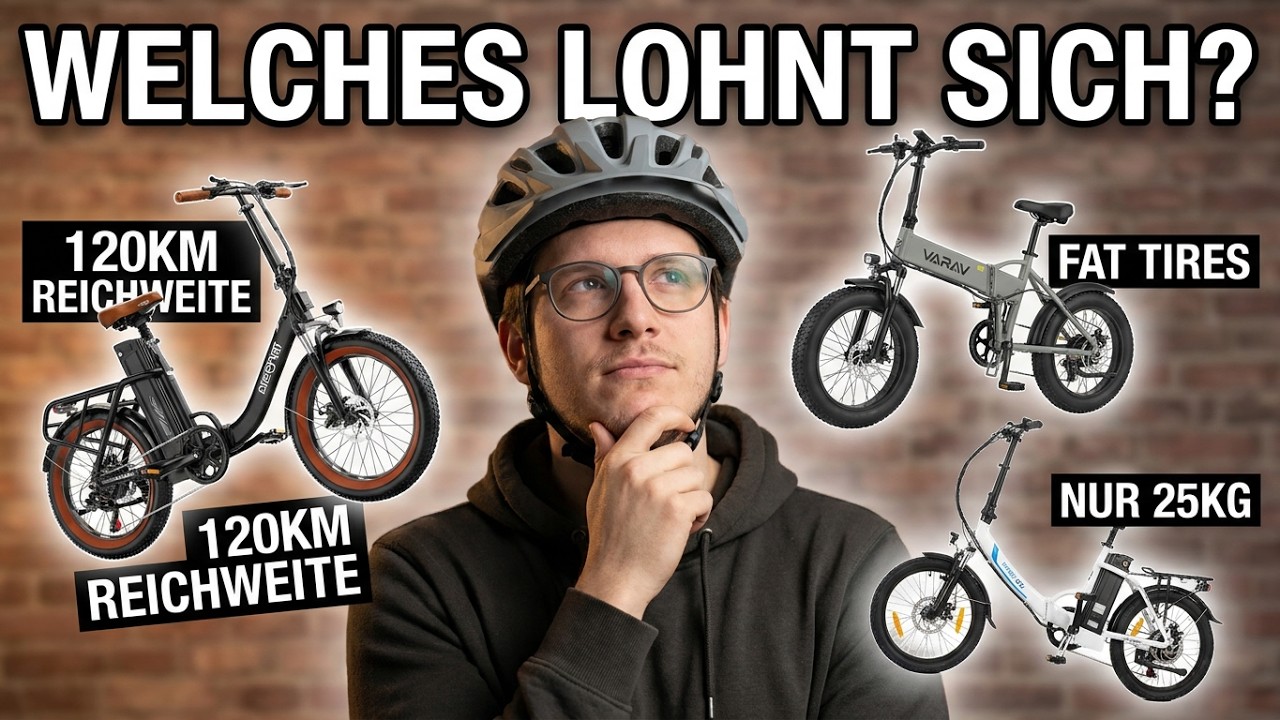 E-Bike Klapprad Vergleich 2025 🚴 | Die 3 besten faltbaren E-Bikes im Test