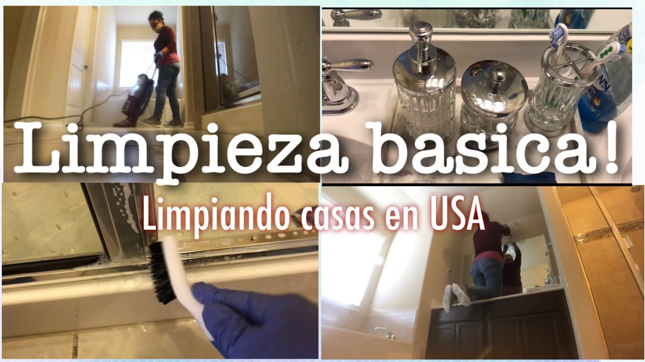 Como limpiar un baño! Limpieza básica/limpiando casas en usa