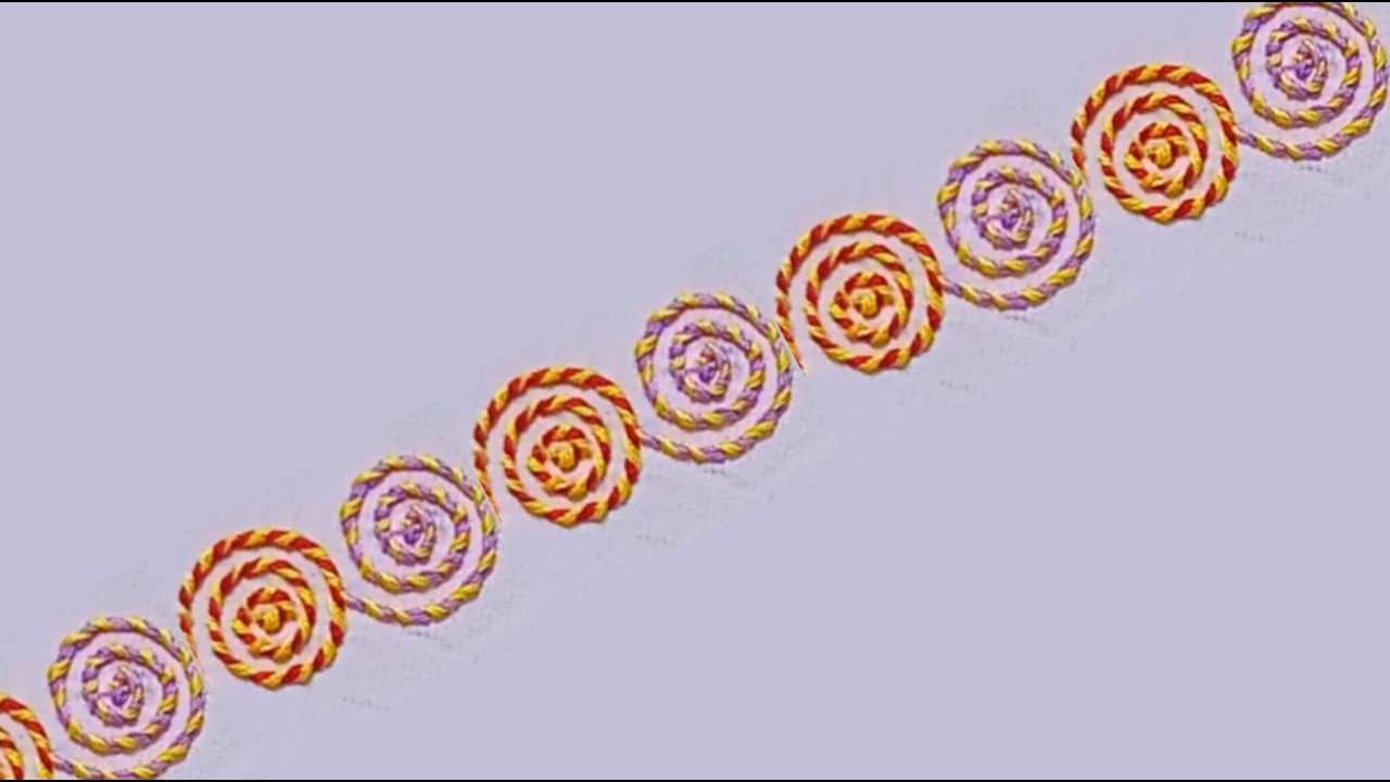 Hand Embroidery Border Design 🌺🌹🪡