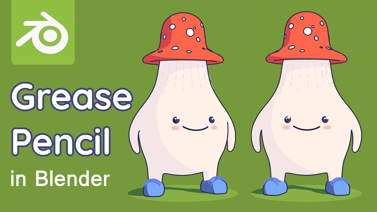 Blender Grease Pencil | Beginner Tutorial | 3D Mushroom Character Modeling