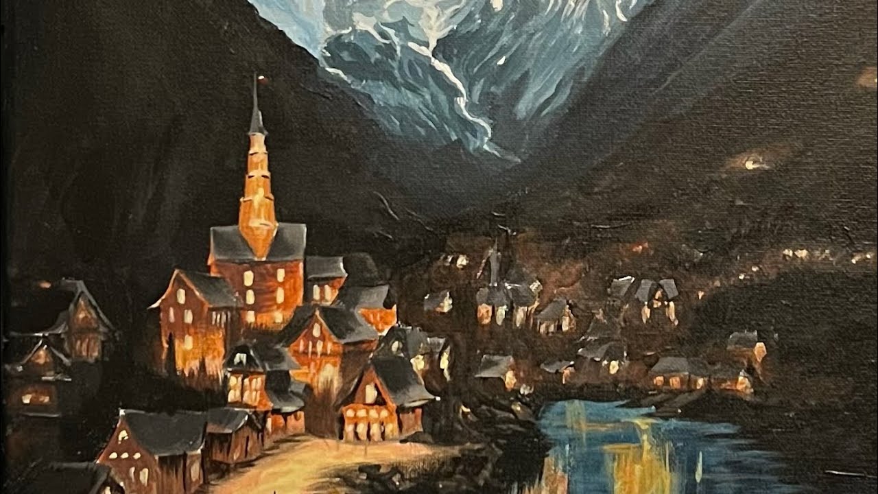 TIMELAPSE - Velaris the City of Starlight - Acrylic Painting