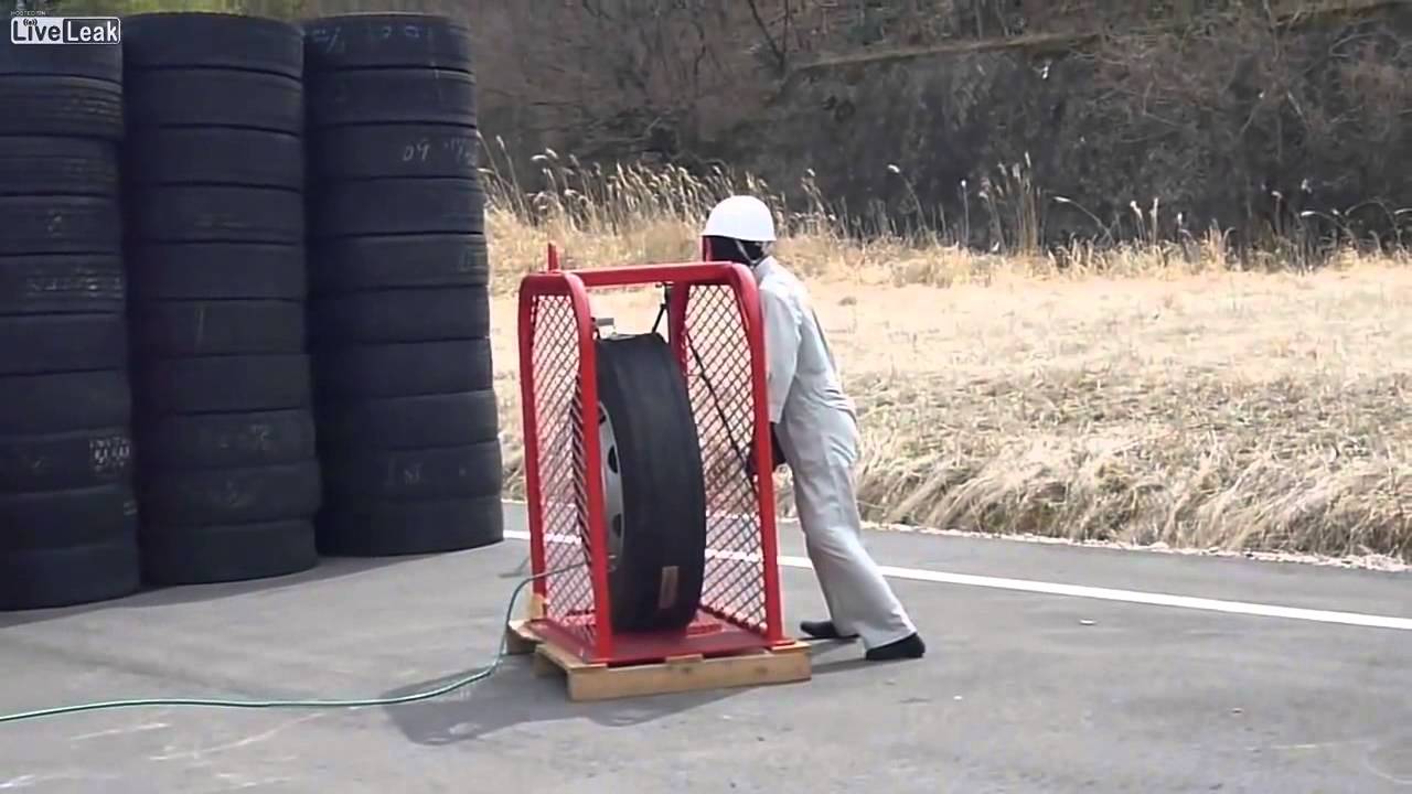 Tire explodes