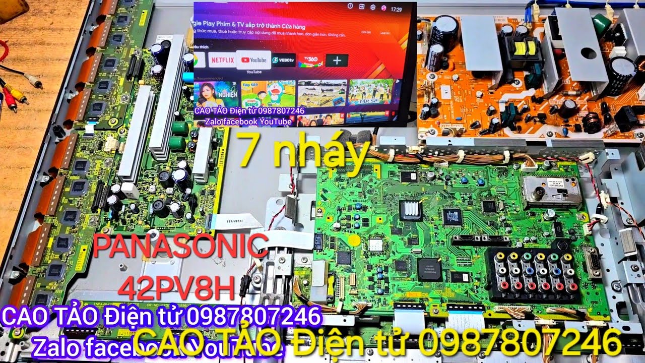 sửa tivi PANASONIC . Plasma  42PV8H lỗi nháy 7 nhịp đèn đỏ. đã sửa xong cho khách xem Euro 2024