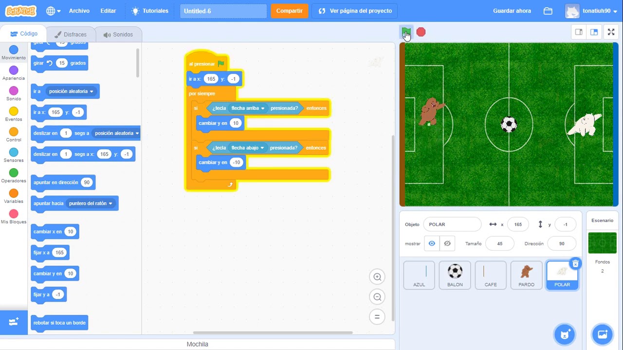 Juego de futbol Scratch