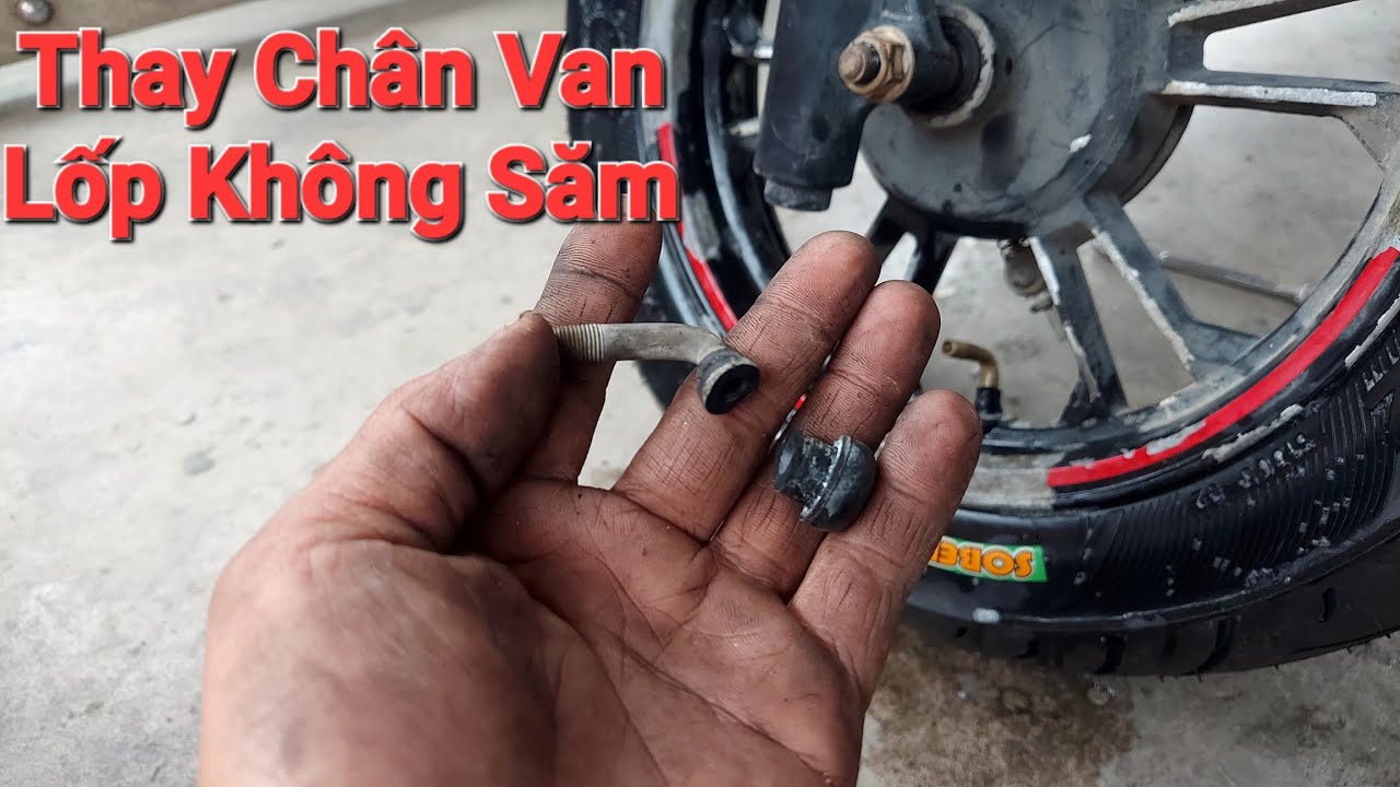 Cách thay chân van lốp không săm bằng tay tại nhà nhanh nhất xe điện 133s