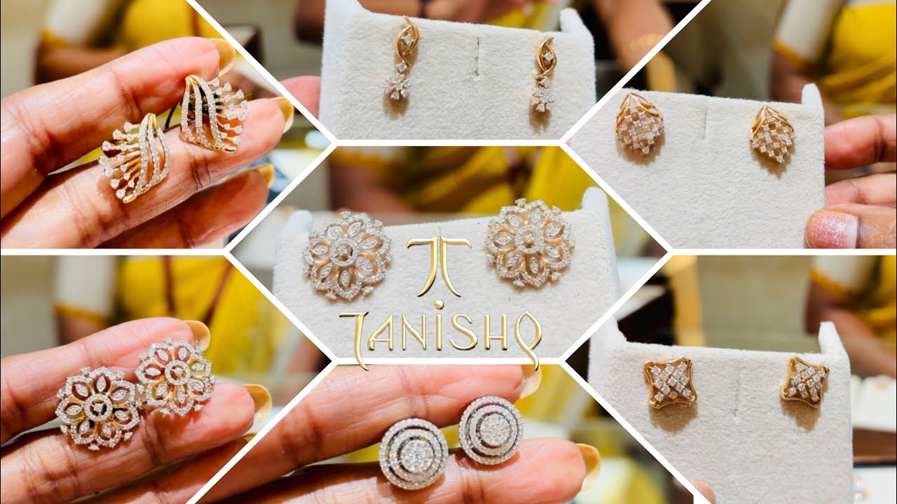 2025 Latest Tanishq Diamond earrings with full details |Tanishq Diamond Studs Party wear /Daily Wear