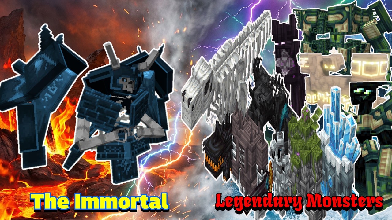 The Immortal VS Legendary Monsters | Minecraft |Mobs Battle