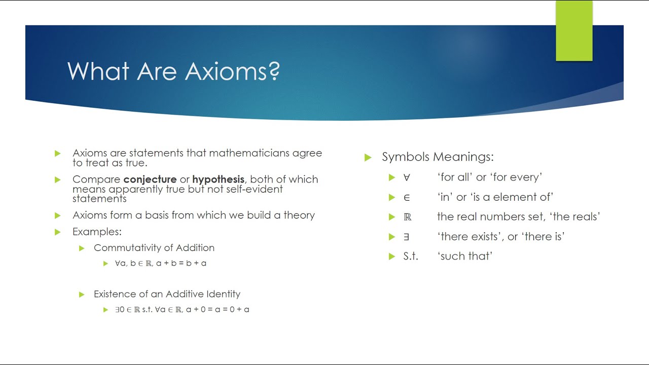 What Are Axioms?