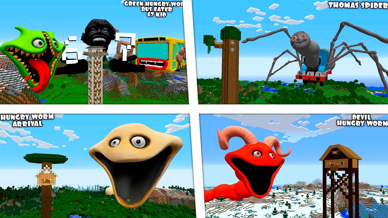 BEST COMPILATION SHIN GIANT MONSTERS Part 1 in Minecraft - Coffin Meme - Gameplay