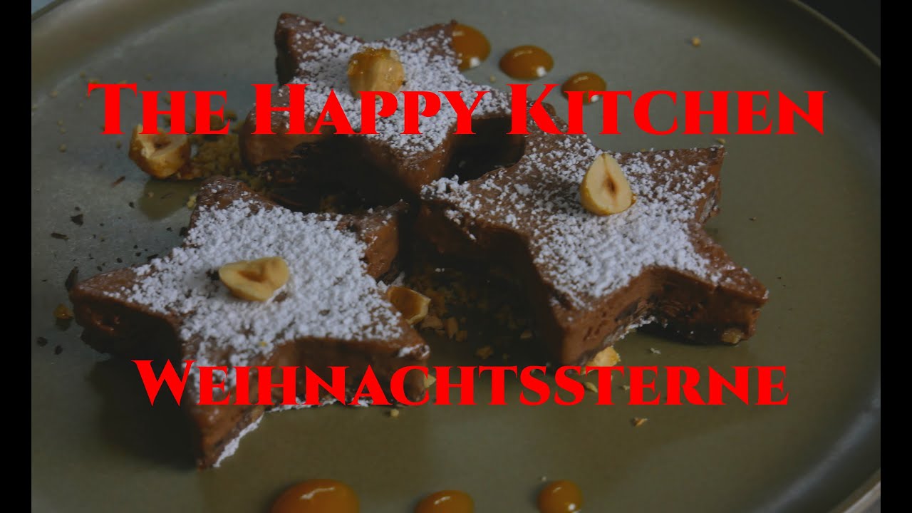 Weihnachtssterne, Dessert zu Weihnachten, mit Mürbeteig und Levantiner Haselnüssen