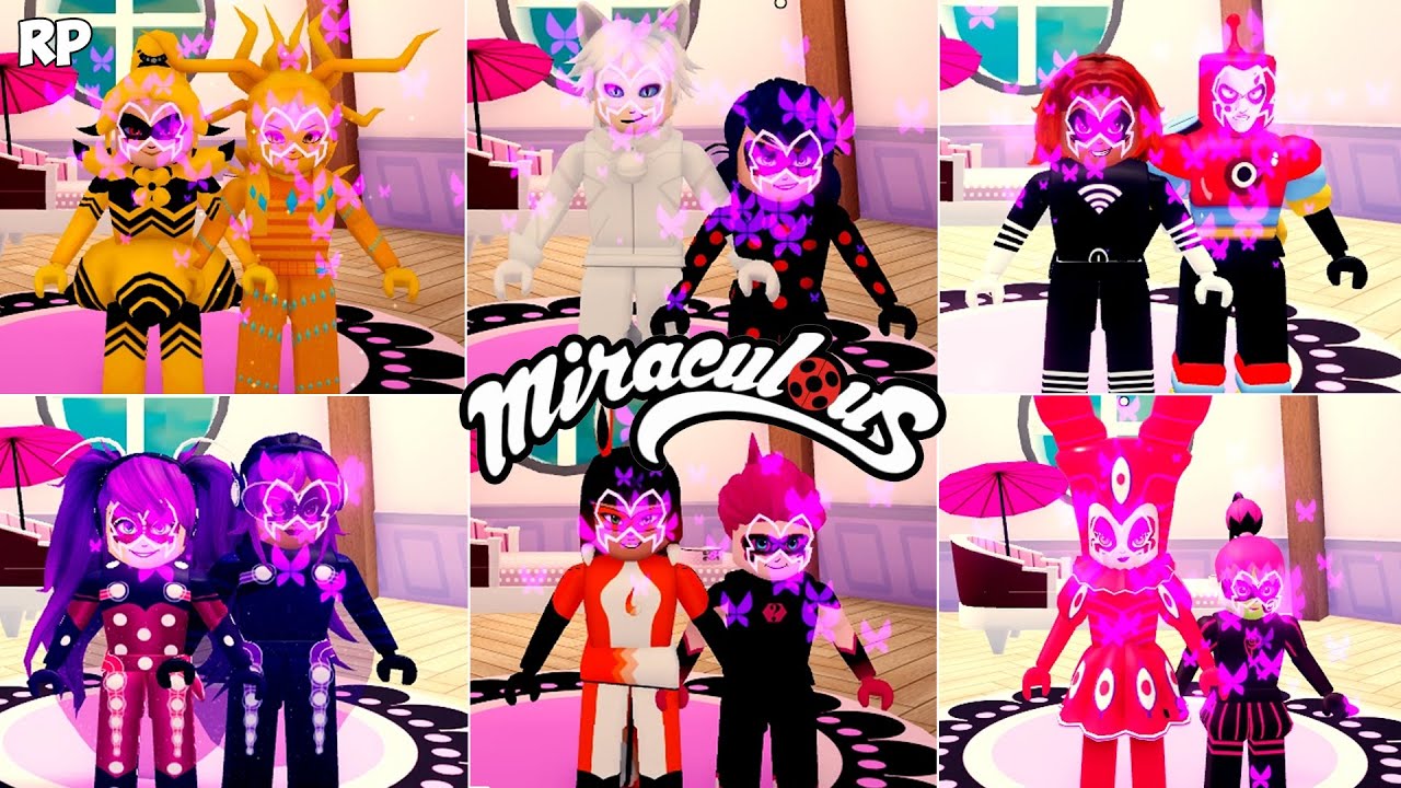 TODOS AKUMATIZADOS DO GRUPO NO MIRACULOUS RP - MIRACULOUS ROBLOX!