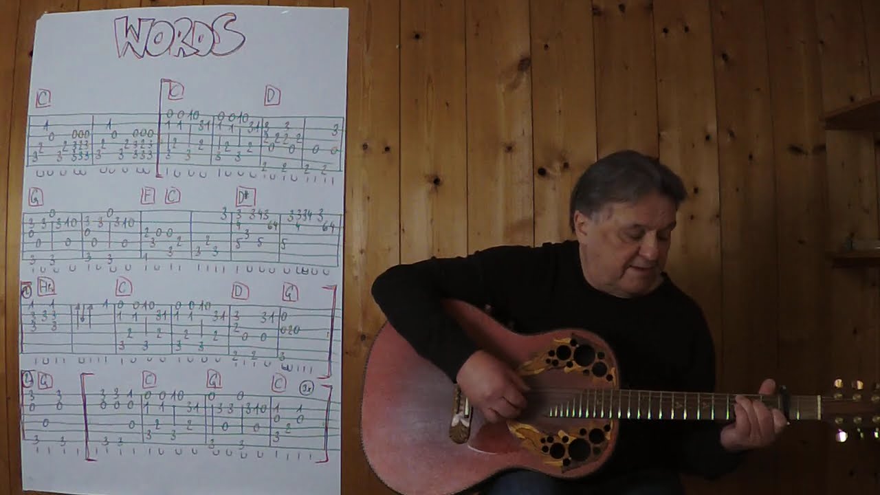 GUITAR Lesson # 759: WORDS (Bee Gees)