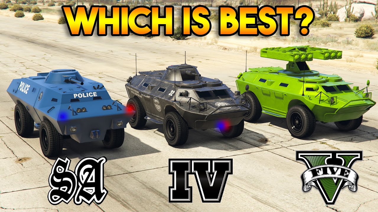 GTA 5 APC VS GTA 4 APC VS GTA SAN ANDREAS APC - WHICH IS BEST?