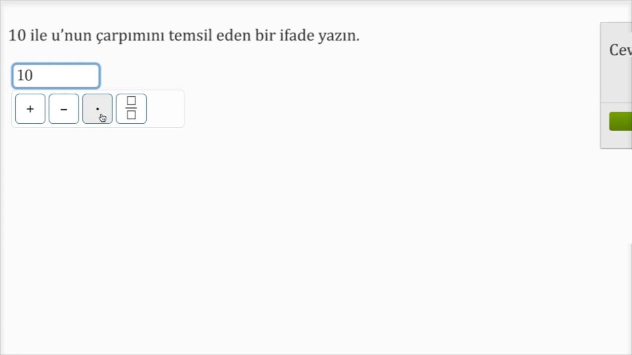 Değişkenlerle Basit İfadeler Yazma (Cebir &Ouml;ncesi) (Cebirin Temelleri) (Cebire Giriş)