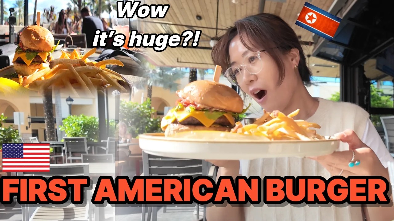 🇰🇵North Korean Defector’s Reaction to Trying a Burger for the First Time in America 🇺🇸