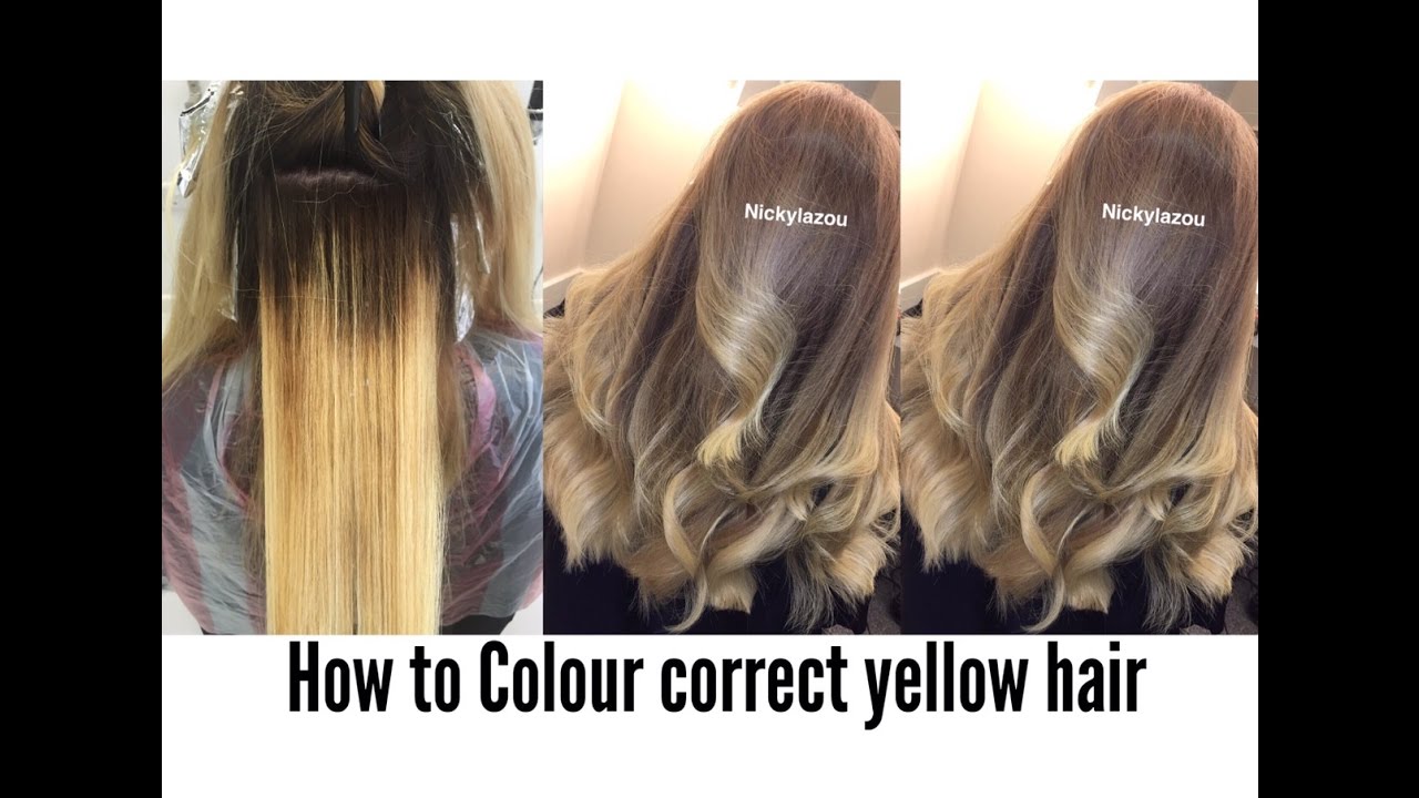 HOW TO COLOUR CORRECT YELLOW HAIR | BALAYAGE CORRECTION | NICKY LAZOU