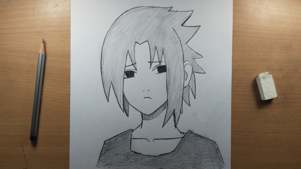 How to Draw Sasuke Uchiha Step by Step | Pencil Drawing Tutorial