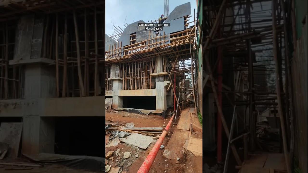 Church construction process in architecture design.