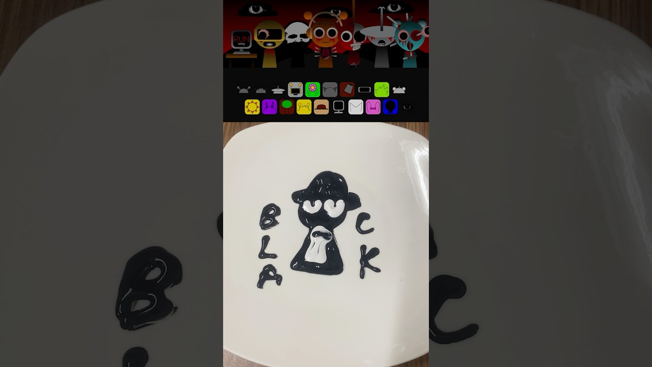 I drew a Black from Sprunki on a magic plate #Simon #sprunki #incredibox