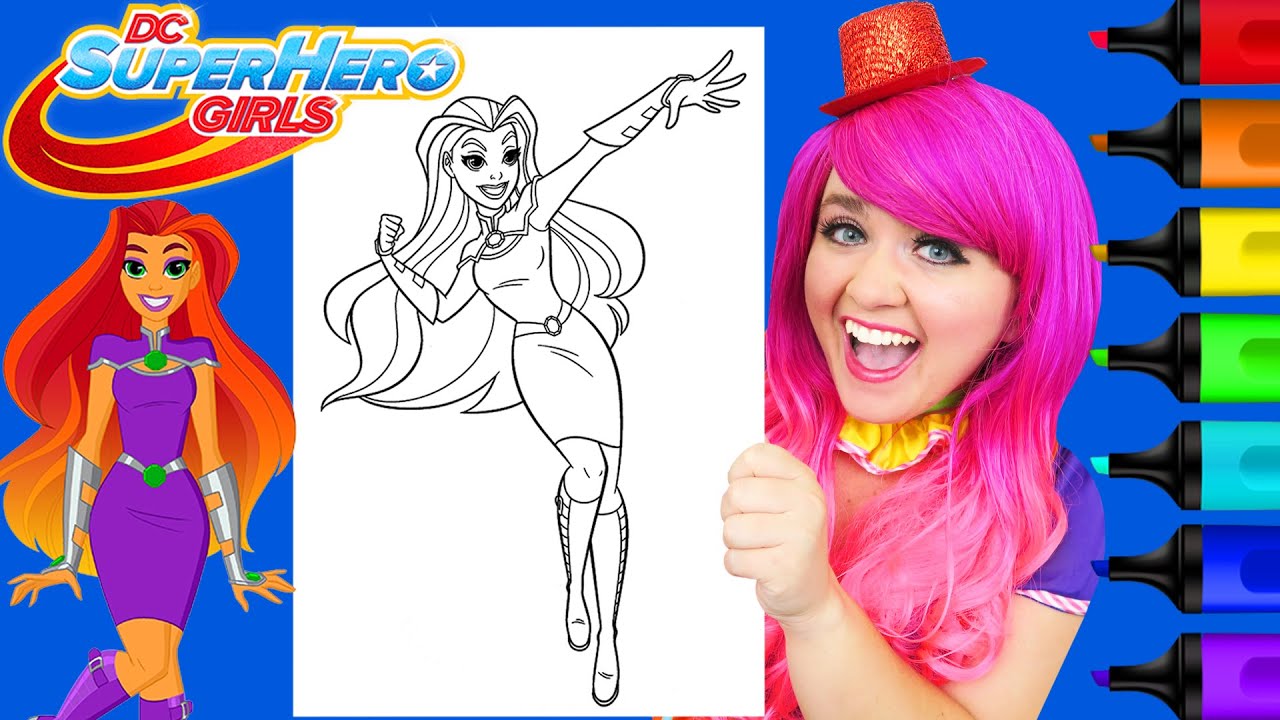 How To Color Starfire DC Super Hero Girls | Markers