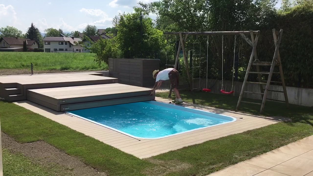 begehbare Poolabdeckung 2-teilig