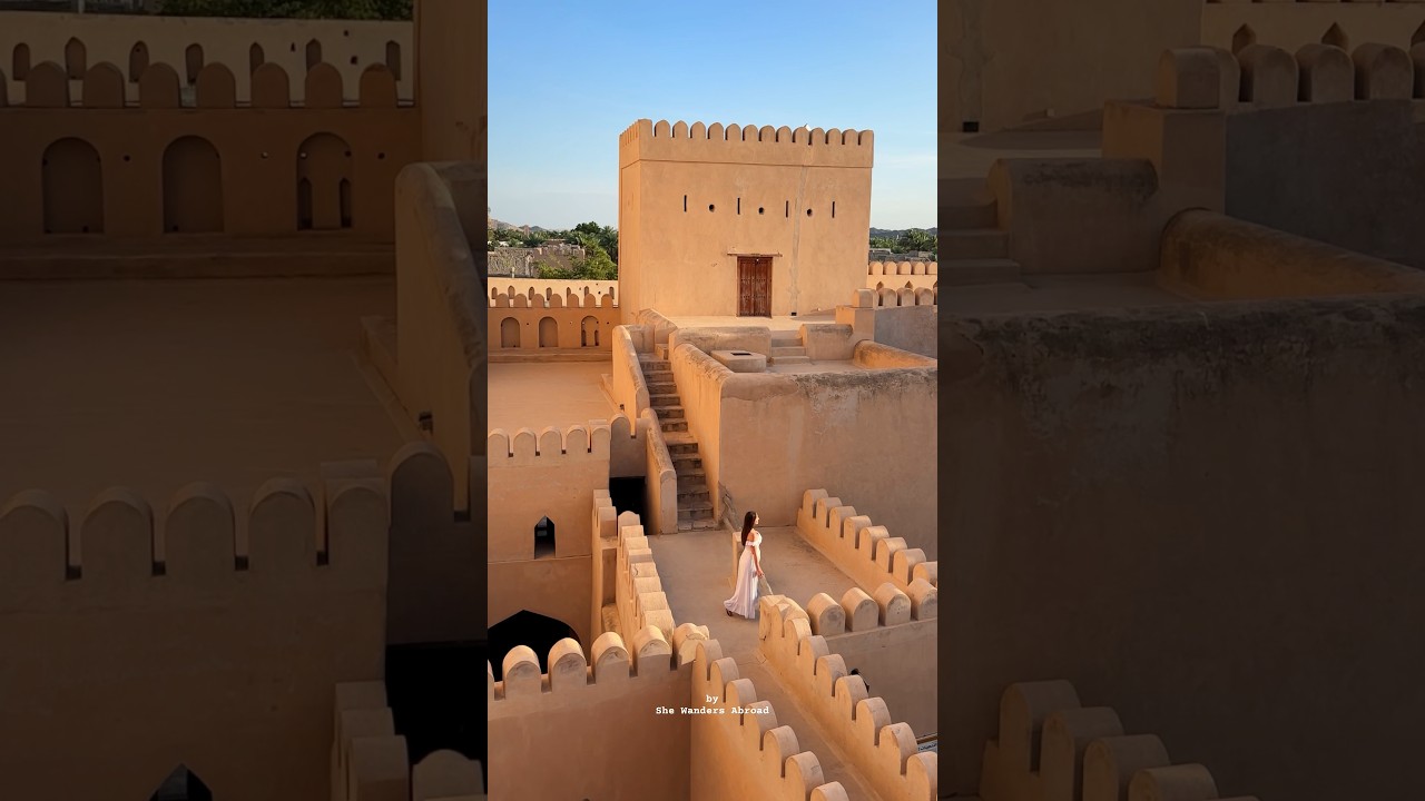 The stunning Nizwa Fort in Oman 🕌🧡 #oman #nizwa #travel