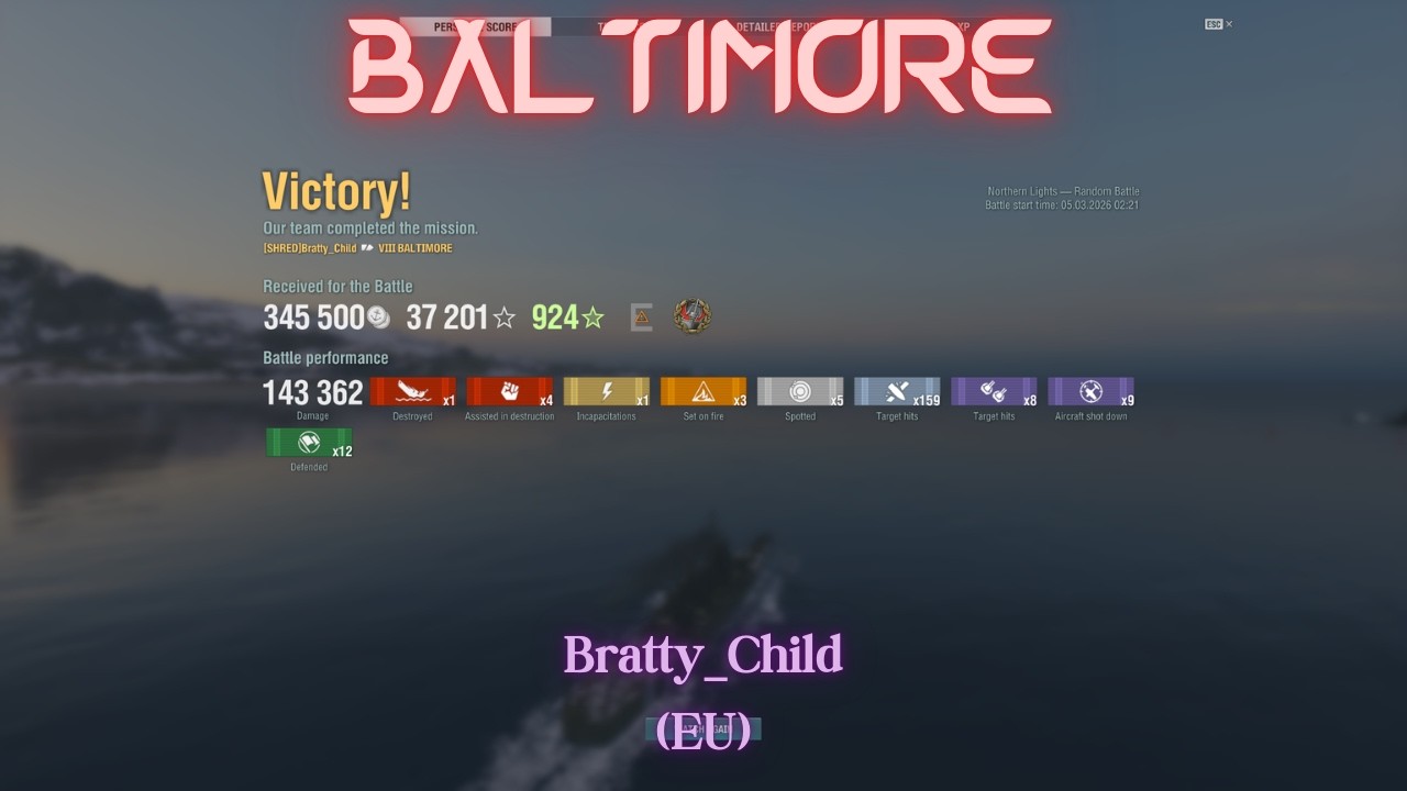 {Replay | 15.1}Tier 8 CA USS Baltimore by Bratty_Child(EU) - Excellent central positioning