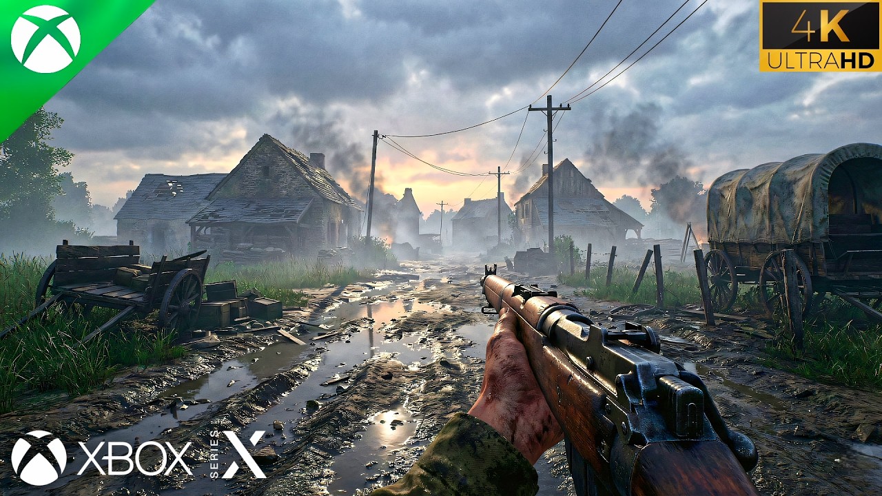 Внутри бункеров: пляж Омаха — реалистичная ультраграфика на XBOX SERIES X 4K 60FPS [COD WWII]