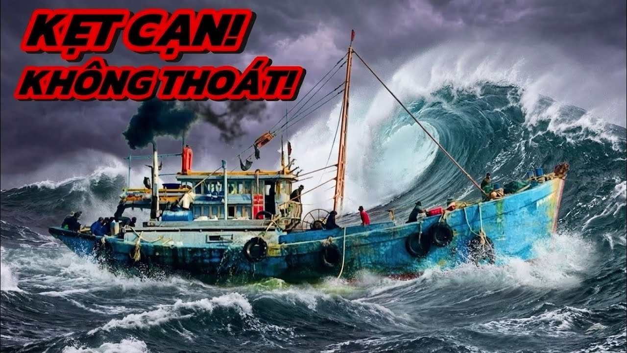 NGUY HIỂM! Ghe Giã Cào Đôi Ra Cửa Biển La Gi Kẹt Cạn Không Lối Thoát