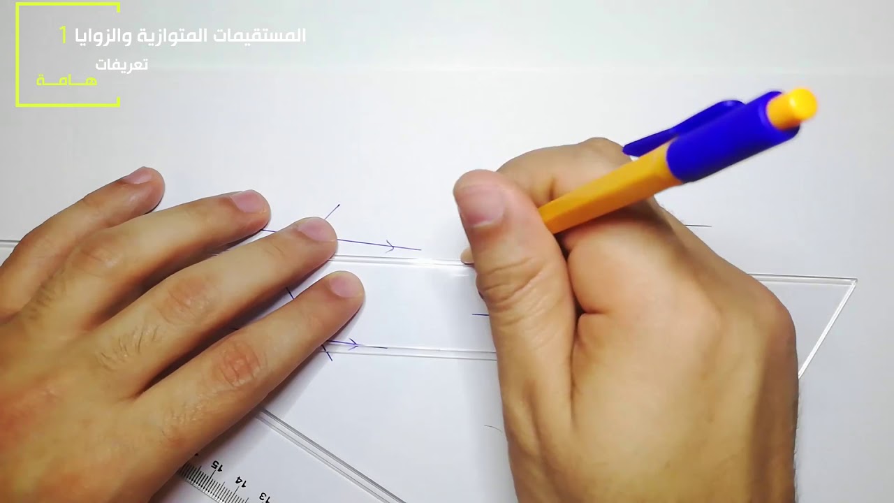 المستقيمات المتوازية والزوايا1 - تعريف المستقيمات المتوازية والزوايا المتناظرة والمتبادلة والداخلة