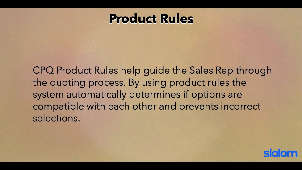 Salesforce CPQ Product Rules