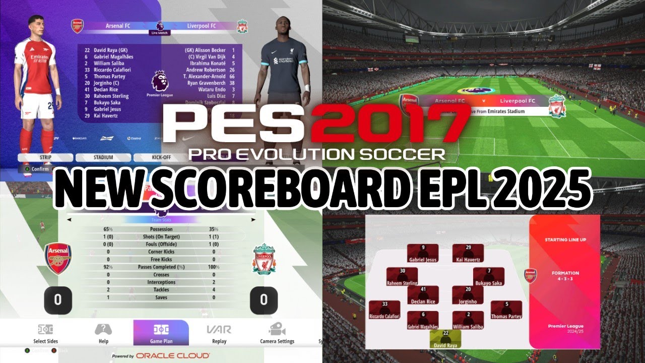 PES 2017 PATCH 2025 SCOREBOARD PATCH EPL 2025 CPK AND SIDER
