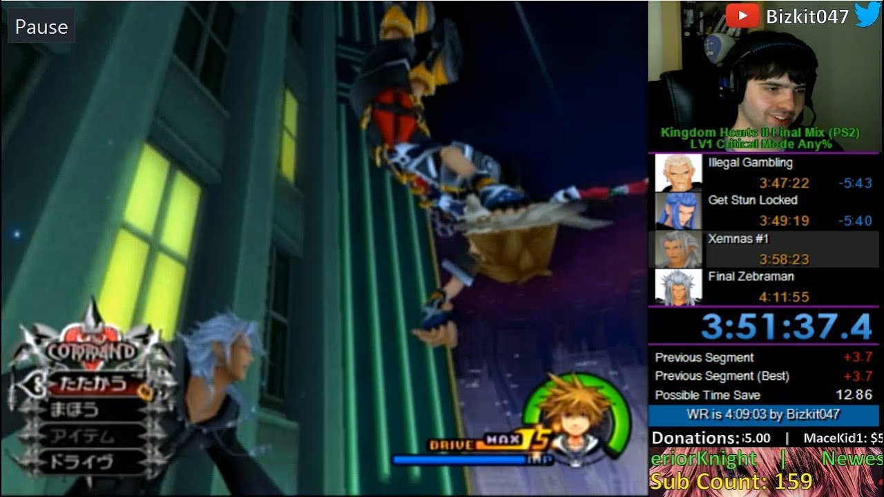 Kingdom Hearts II Final Mix - LV1 Critical Mode Any% (4:06:32) - DEATHLESS