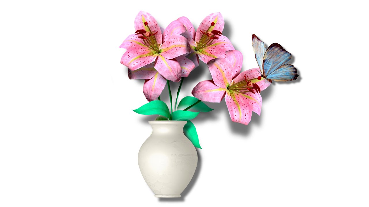 Lilly Paper Flower Tutorial| | How To Make Beautiful Lilly Flower| Paper Flower DIY