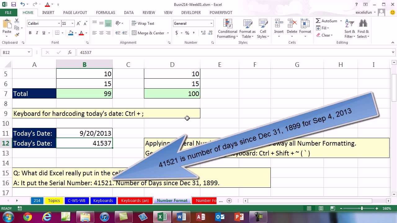 Highline Excel 2013 Class Video 01: Back To Basics: Number Format, Keyboards, PivotTables, Formulas