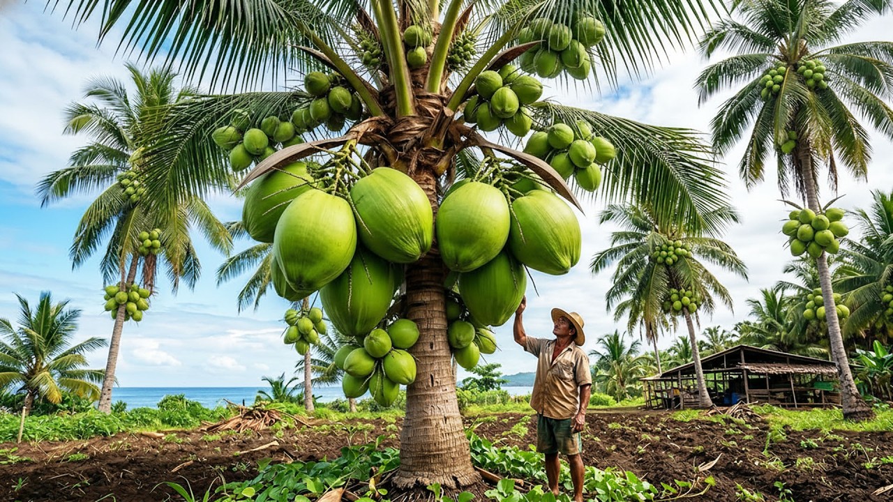 Growing Green Dwarf Coconuts for Fresh Water, Milk & Copra