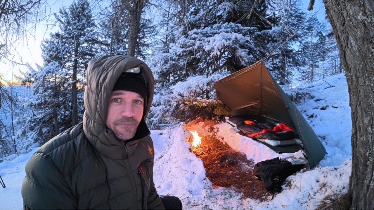 Winter Camping mit Tarp