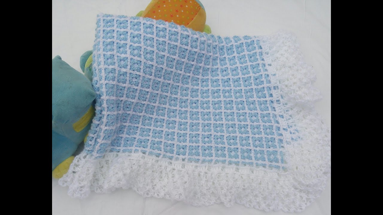 cobija o manta para bebé a crochet fácil y rápido
