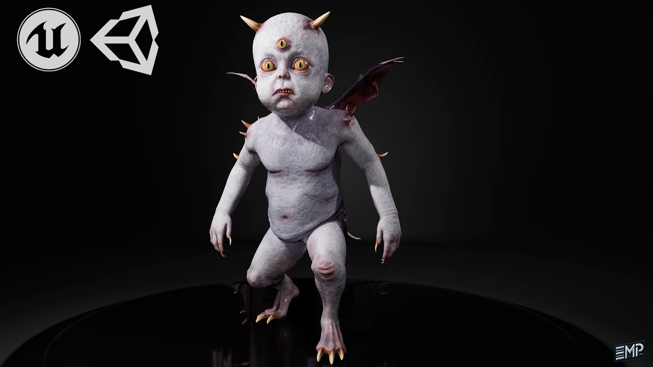 Baby demon game 3D character for Horror games