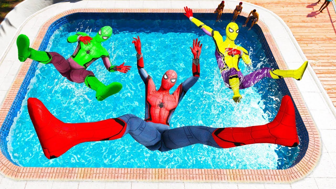 SPIDERMAN CRAZY JUMPS/FALLS  (GTA 5 Spider-Man Fails)